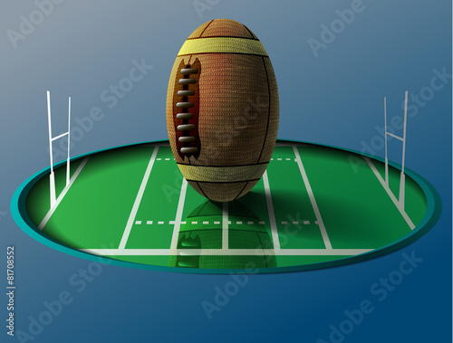 illustration of a rugby ball on the field