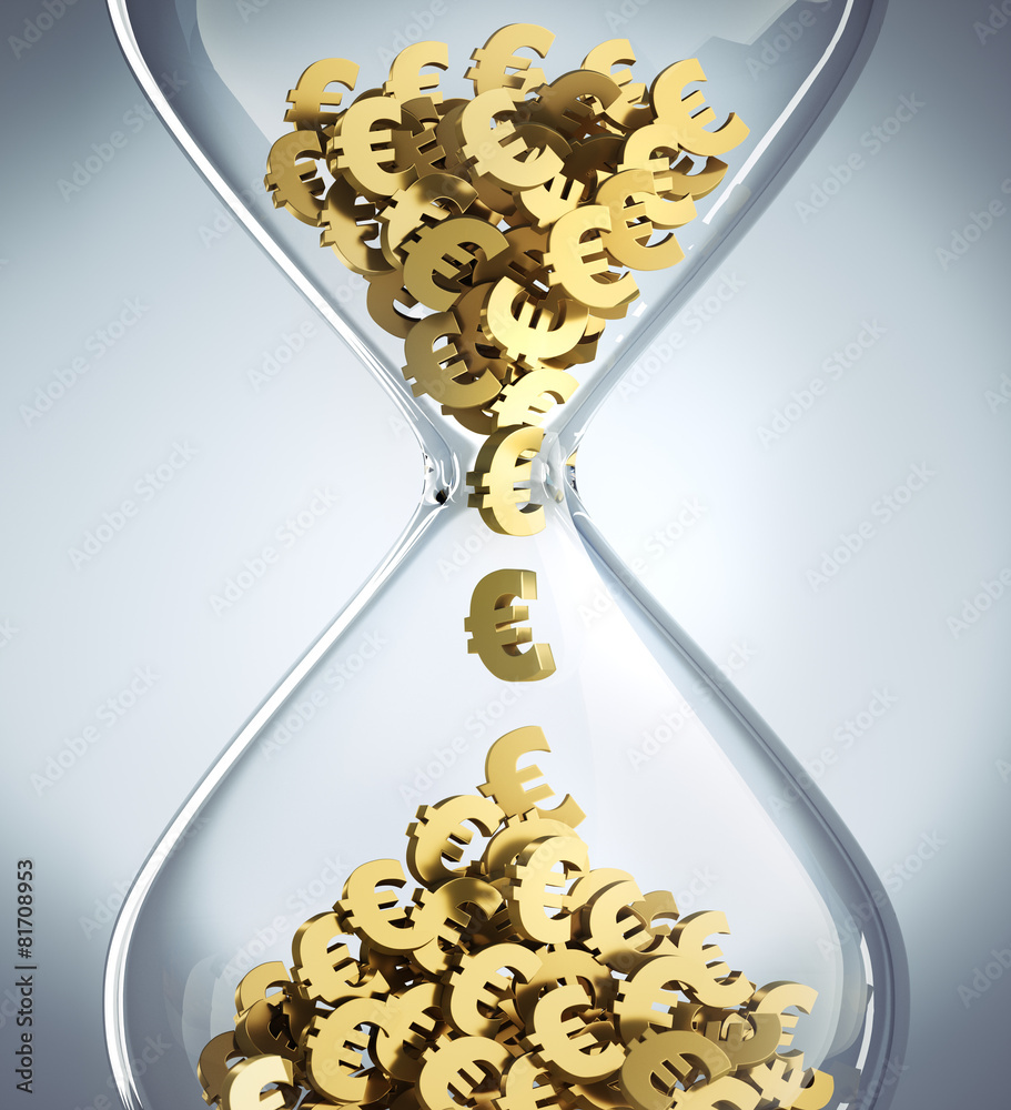 Zeit ist Geld Sanduhr Closeup StockIllustration Adobe Stock