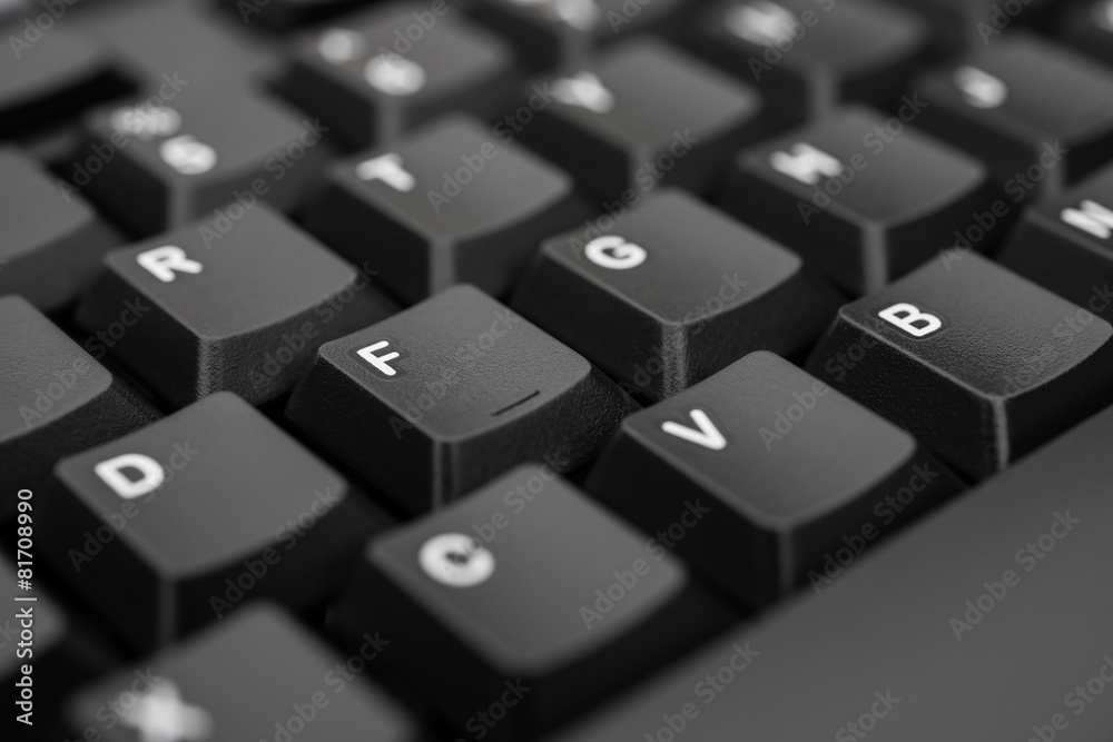 black keyboard closeup, selective focus black keyboard closeup, selective focus
