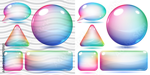 Transparent and opaque multicolor glass shapes
