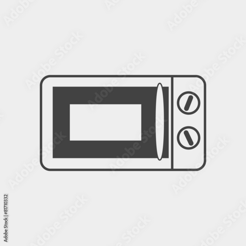 Microwave oven monochrome icon