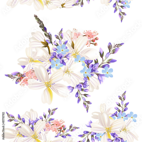Fototapeta Naklejka Na Ścianę i Meble -  Beautiful floral pattern with field flowers