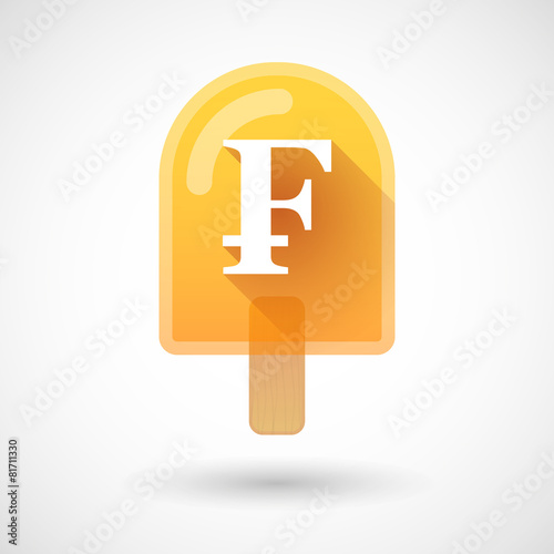 Ice cream icon with a swiss frank sign
