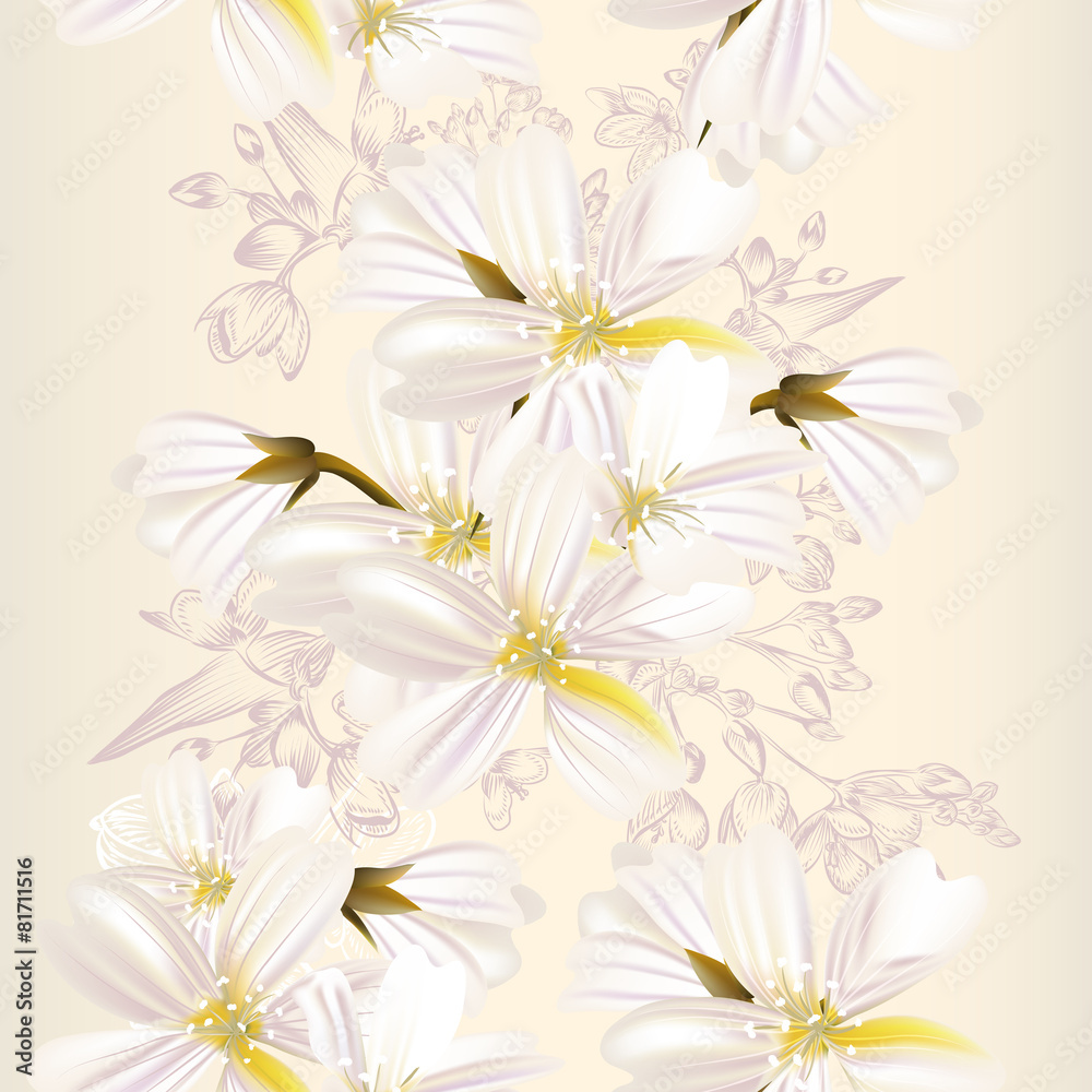 Obraz premium Floral seamless pattern with flowers