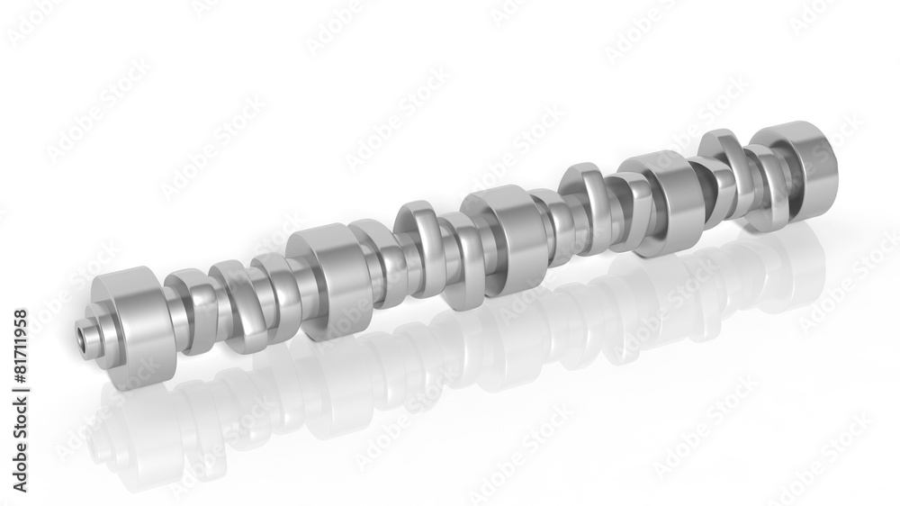 Car camshaft, isolated on white background Car camshaft, isolated on white background