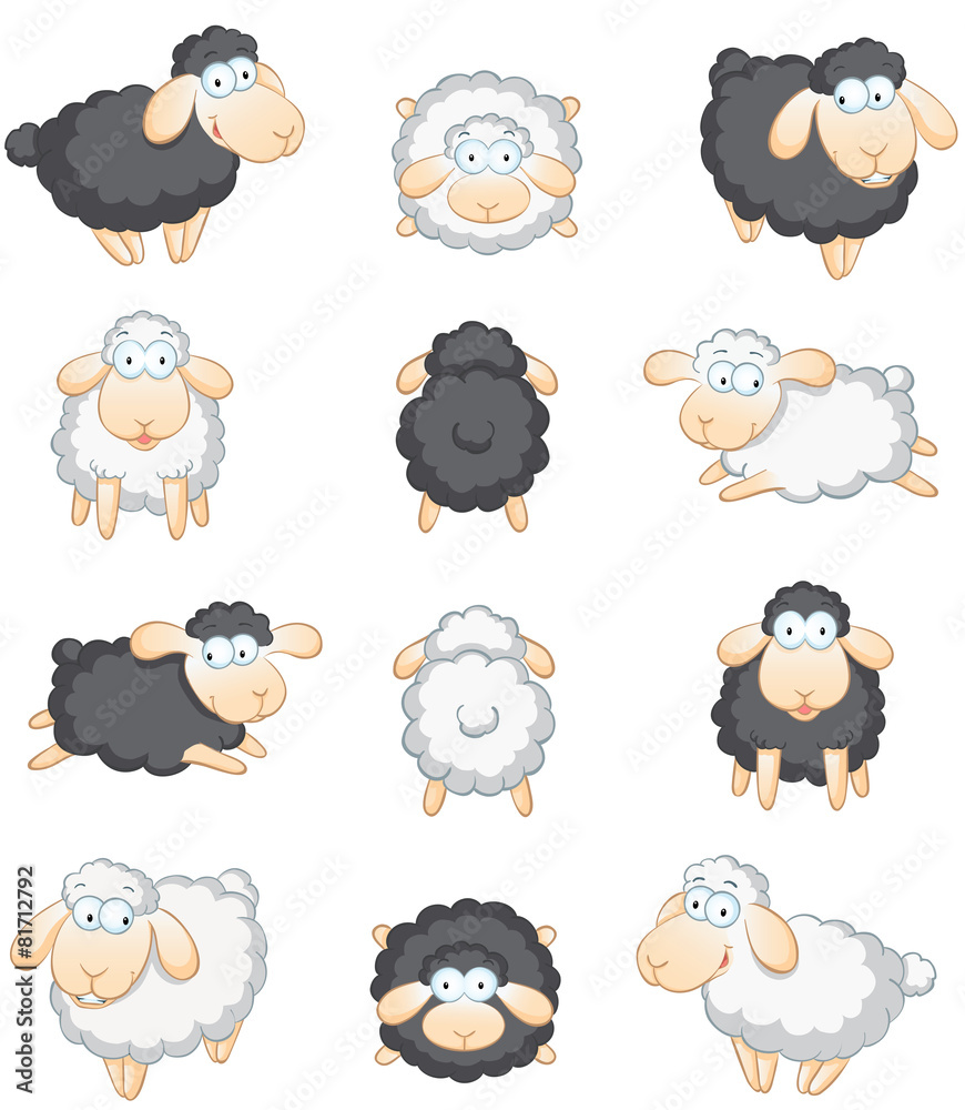 Naklejka premium Schafe großes Set