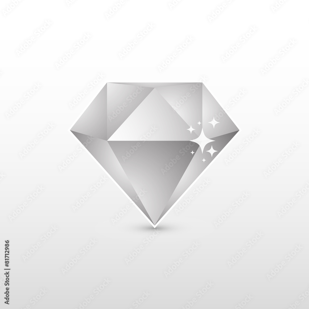 Shiny monochrome geometric diamond, vector Shiny monochrome geometric diamond, vector