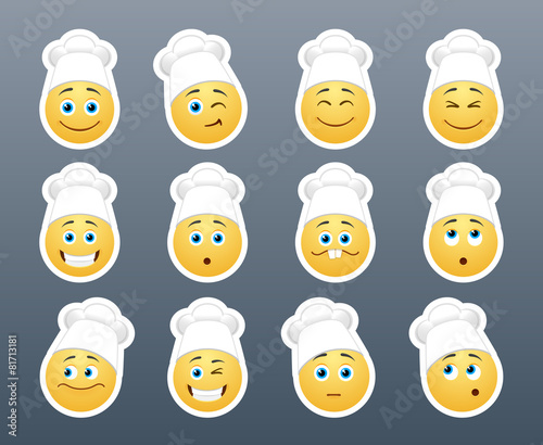 Smileys in white caps