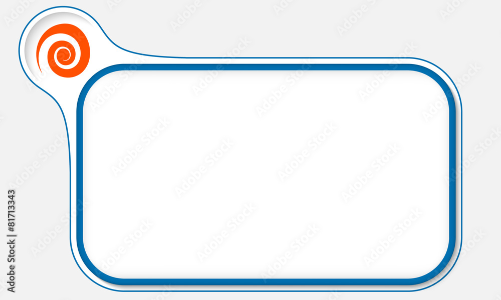 Blue frame for your text and spiral Blue frame for your text and spiral