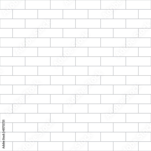 Abstract seamless white flat brick wall