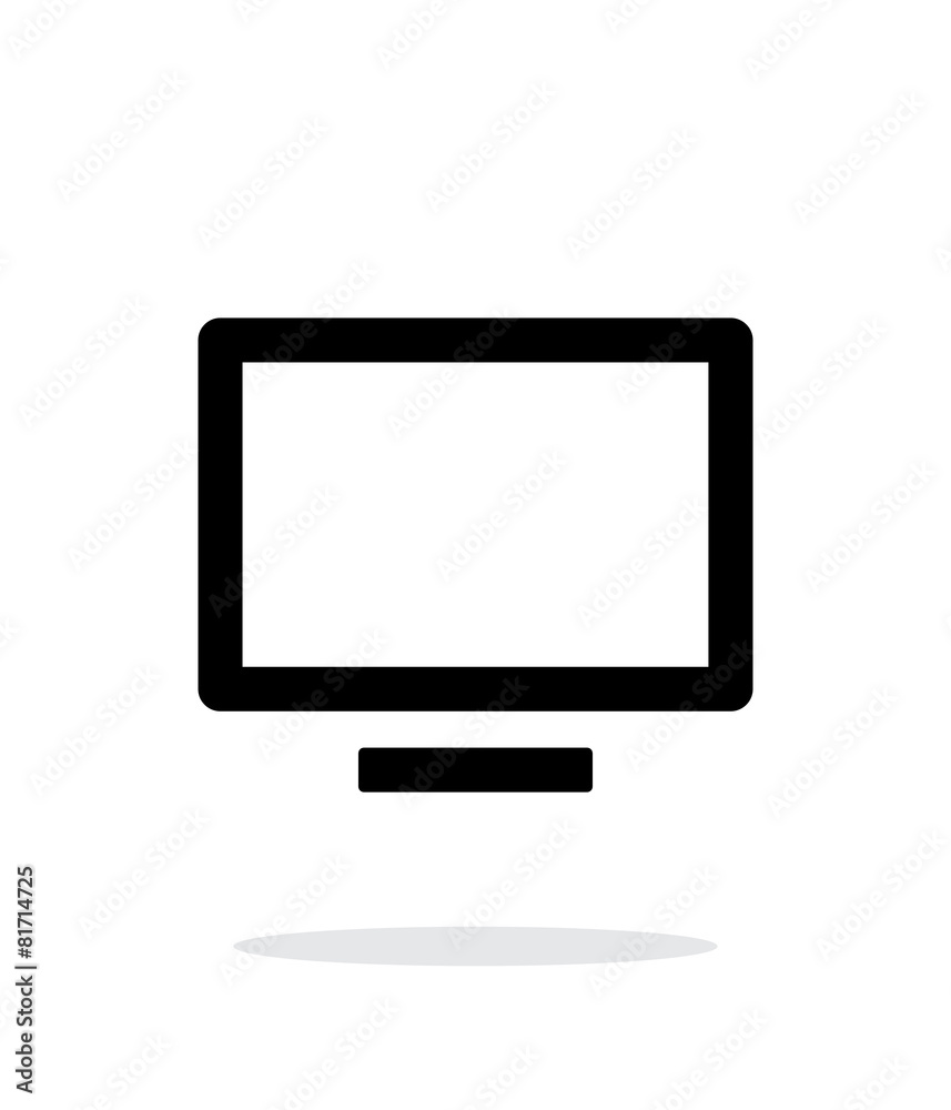 Flatscreen TV simple icon on white background. Flatscreen TV simple icon on white background.