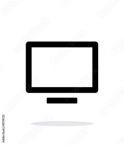 Flatscreen TV simple icon on white background.