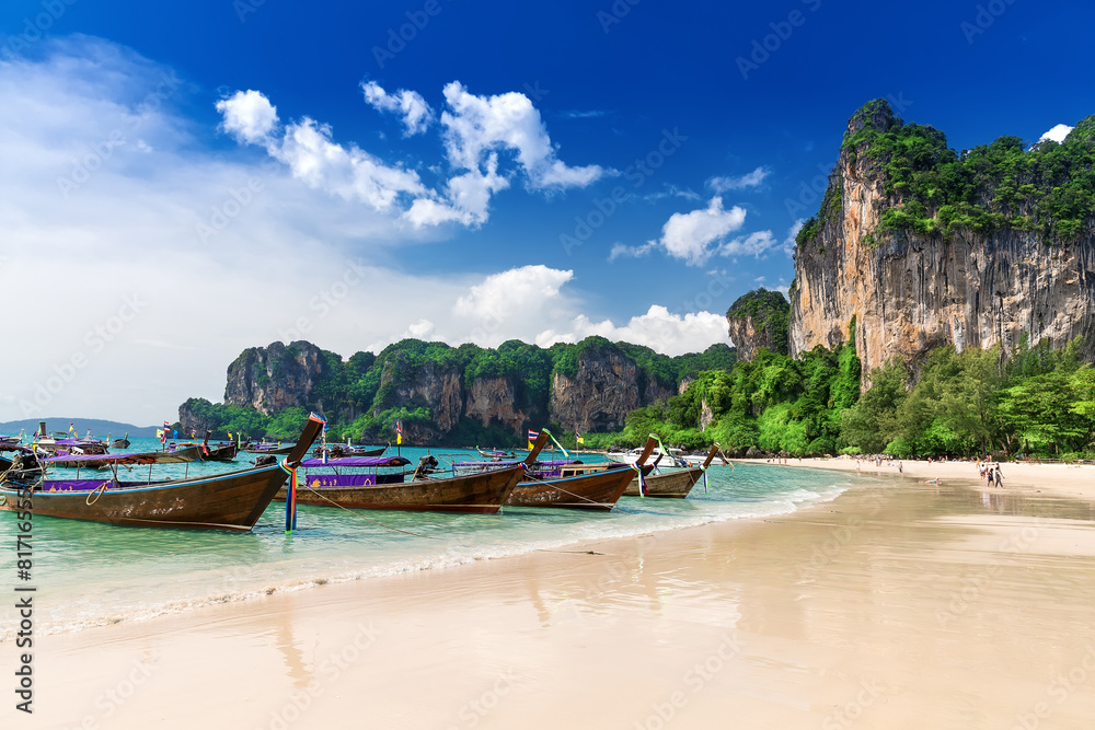 Fototapeta premium Railay beach in Krabi Thailand. Asia