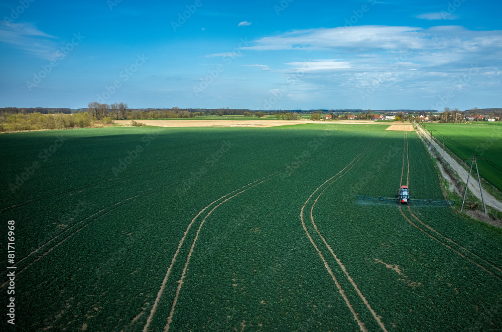 Aerial view of the tractor Aerial view of the tractor