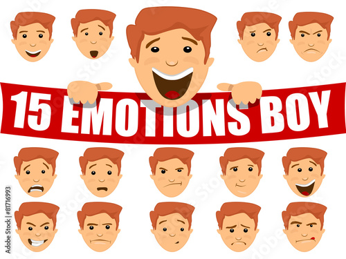 Emotions on the boy face
