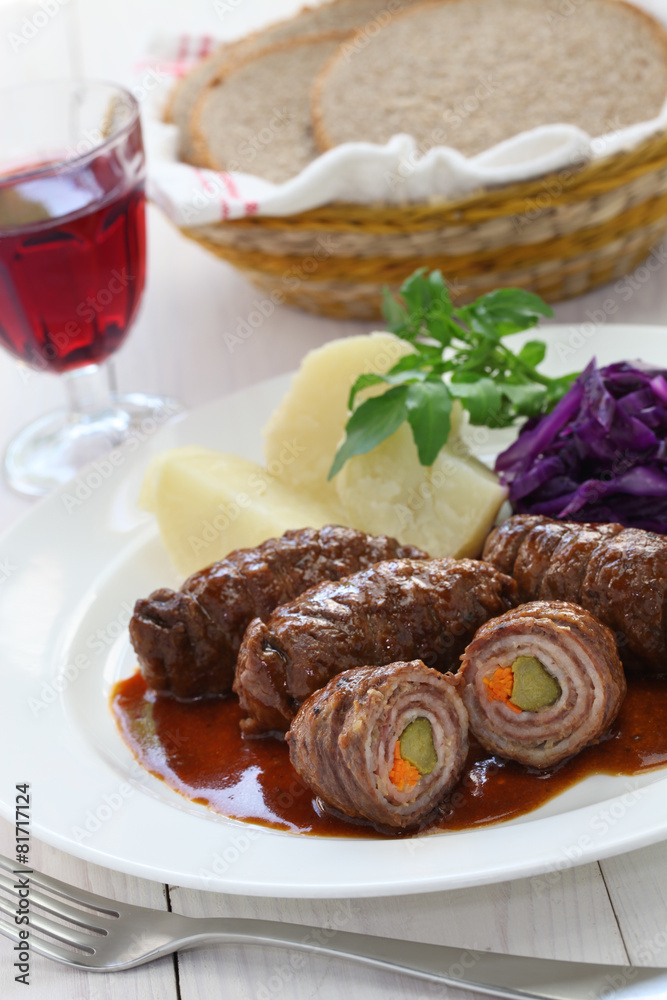 rouladen, beef olive, german beef roll