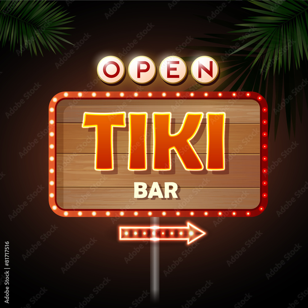 Neon sign. Tiki bar