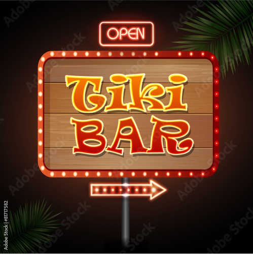 Neon sign. Tiki bar