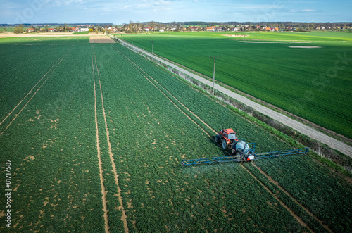 Aerial view of the tractor