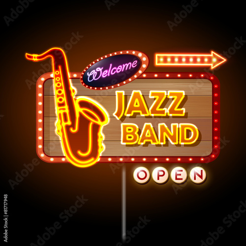 Neon sign Jazz band