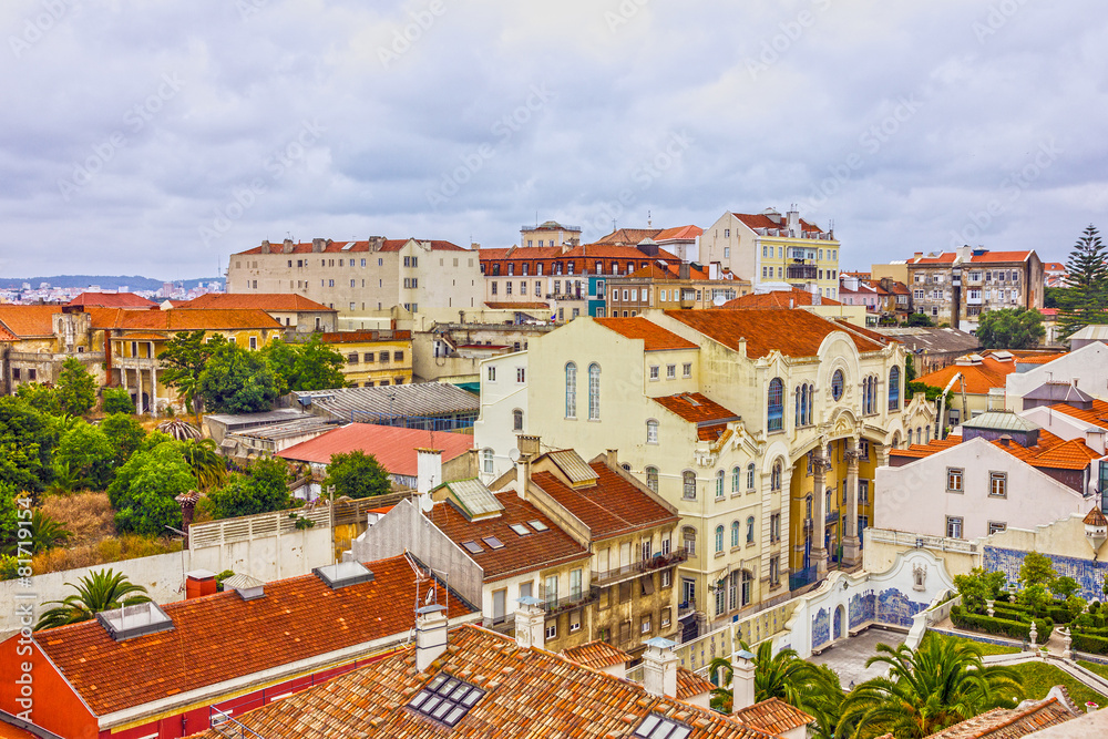 Lisbon city houses view, Portugal