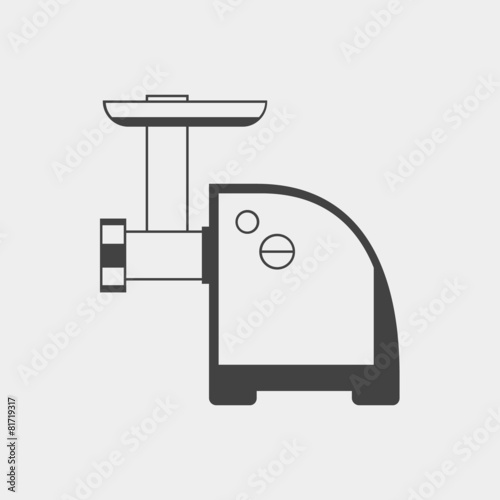 Electric meat grinder monochrome icon