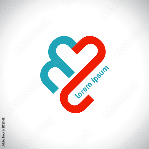 Heart symbol logo design.