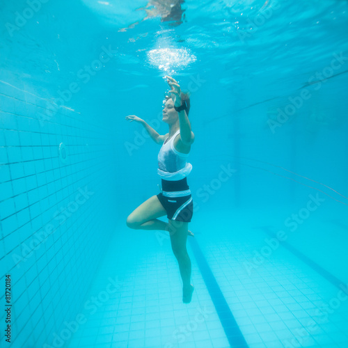 Underwater in a pool
