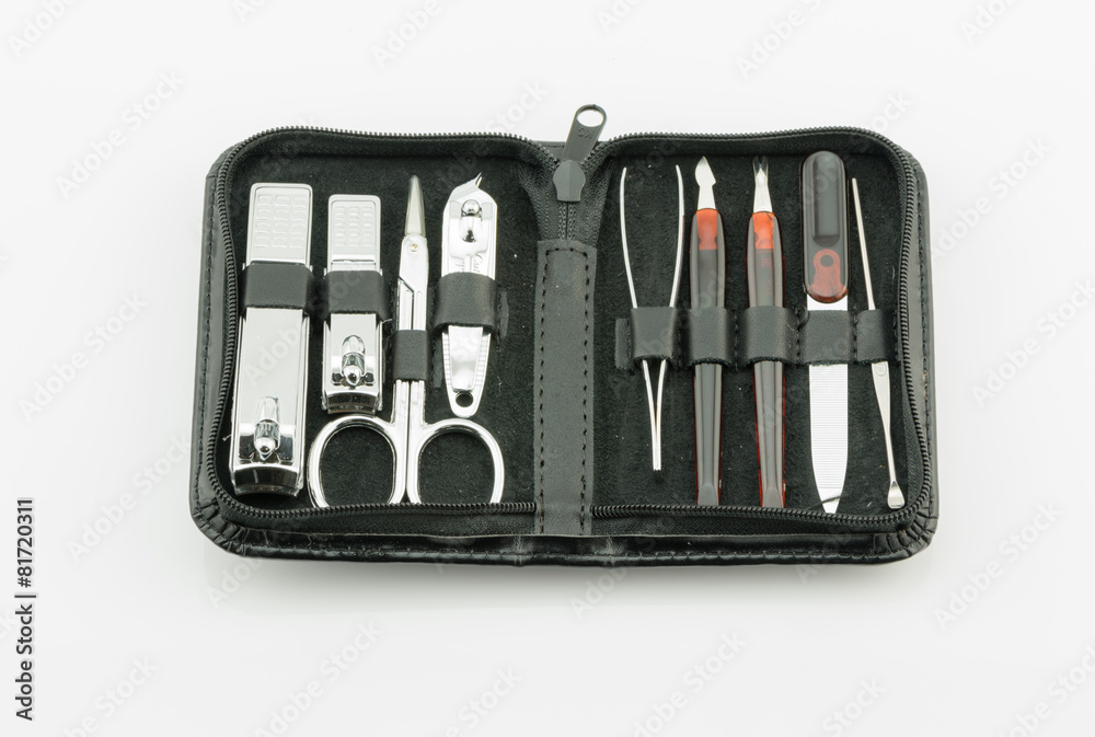 Tools of a manicure set on a white background Tools of a manicure set on a white background