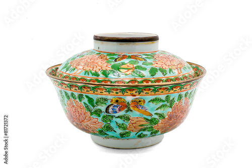 Antique Chinese Ceramic bowl isolate