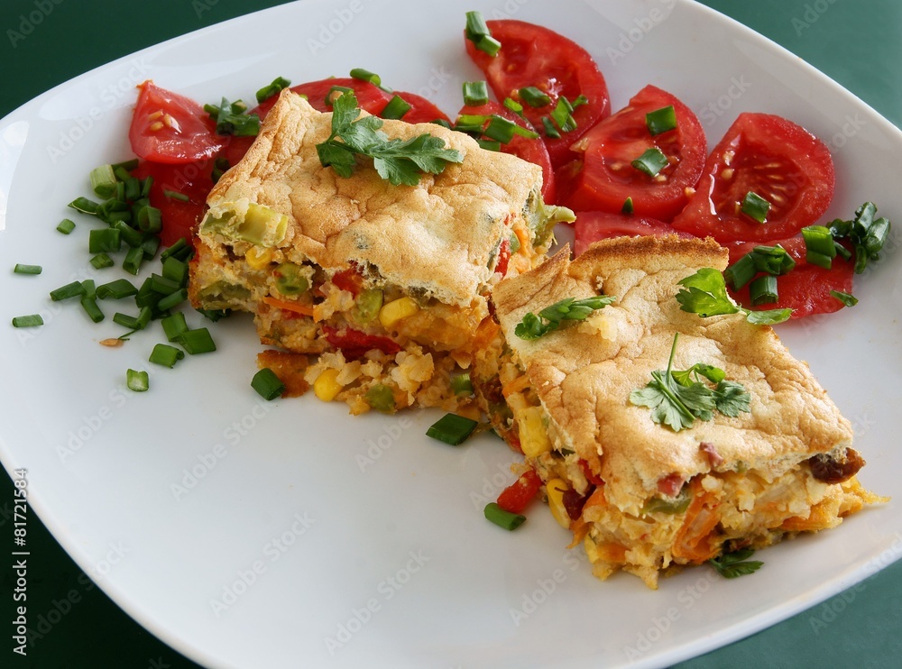 tasty au gratin with vegetables and tomatoes tasty au gratin with vegetables and tomatoes