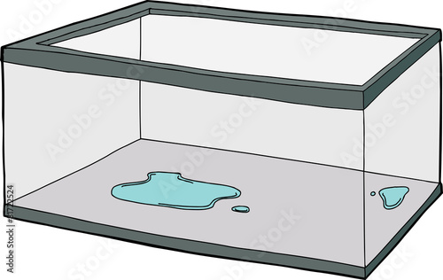 Empty Aquarium with Puddle