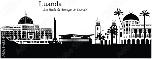 Vector illustration of the skyline / cityscape of Luanda, Angol