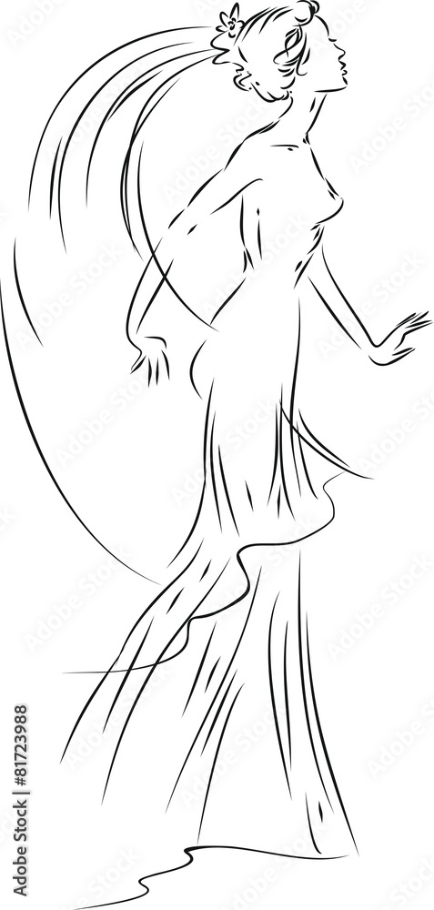 Sketch of bride Sketch of bride