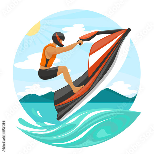 Young Man On Jet Ski
