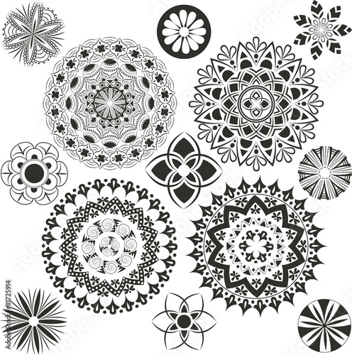 A set of of big and small mandalas