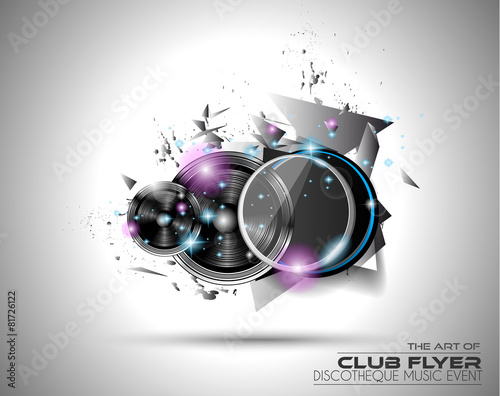 Disco Flyer Art for Music Event backgrounds, posters, brochure