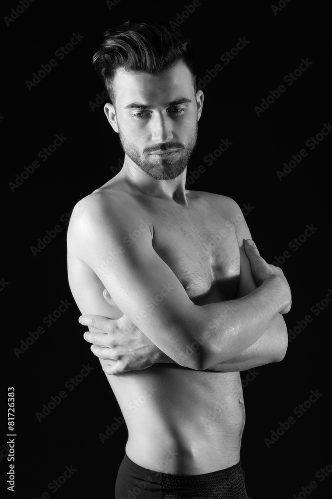 Beautiful and health athletic muscular young man.