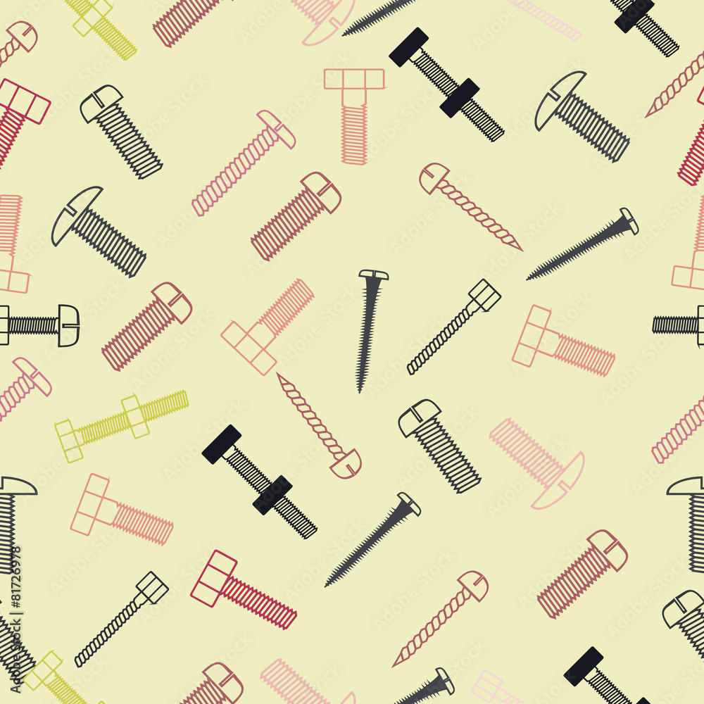 seamless background with nuts, bolts and screws. seamless background with nuts, bolts and screws.