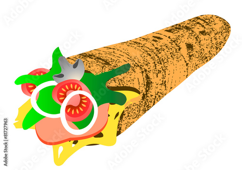 Vector illustration. Shawarma.