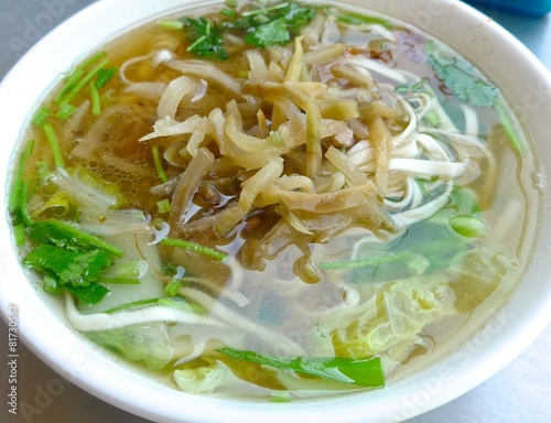 Pork , pickled mustard green noodles in Taiwan