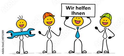 Strichmännchen Bauarbeiter