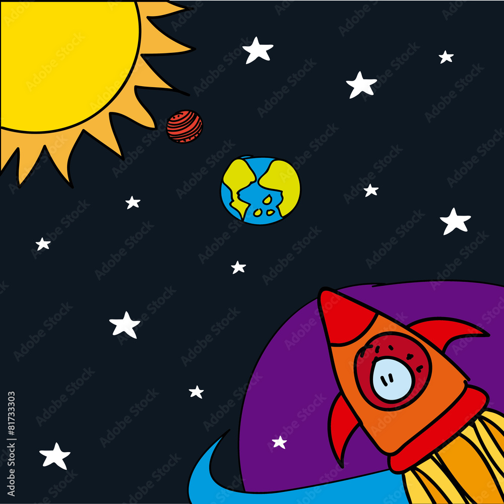 Obraz premium space drawn