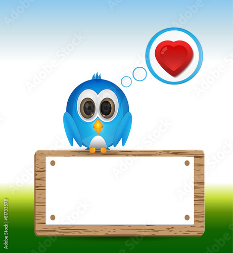 blue bird in love