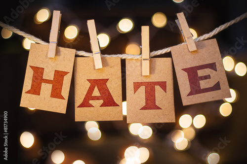 Hate Concept Clipped Cards and Lights
