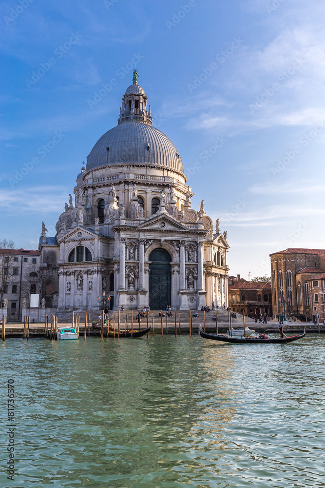 Grand Canal and Basilica Santa Maria della Salute in Venice, Ita