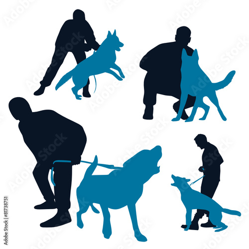 German Shepherd dogs at training