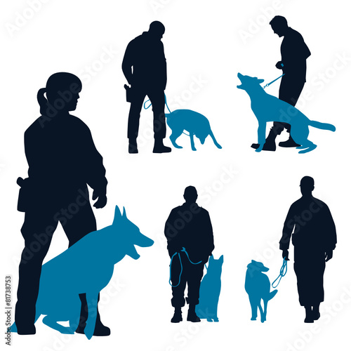 German Shepherd dogs at training