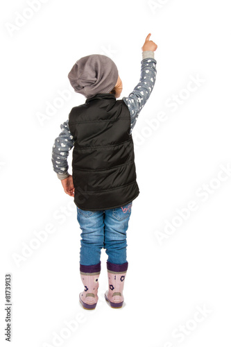 little cheerful girl shows