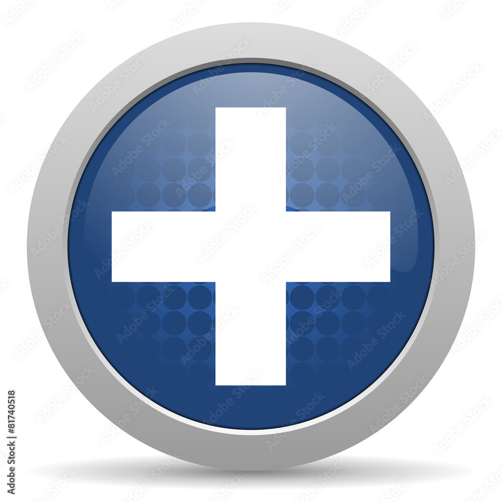 Obraz premium plus blue glossy web icon